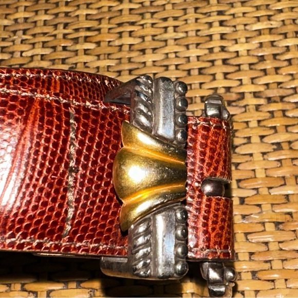 VTG 90 Brighton Museum Collection Brown Roman Coins Pegasus Brown Leather Belt - Picture 3 of 10